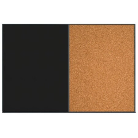United Visual Products Enclosed Corkboard, 1 Door, 72"x36", 4" Fra, UV3404-BLACK-CINNABA UV3404-BLACK-CINNABA